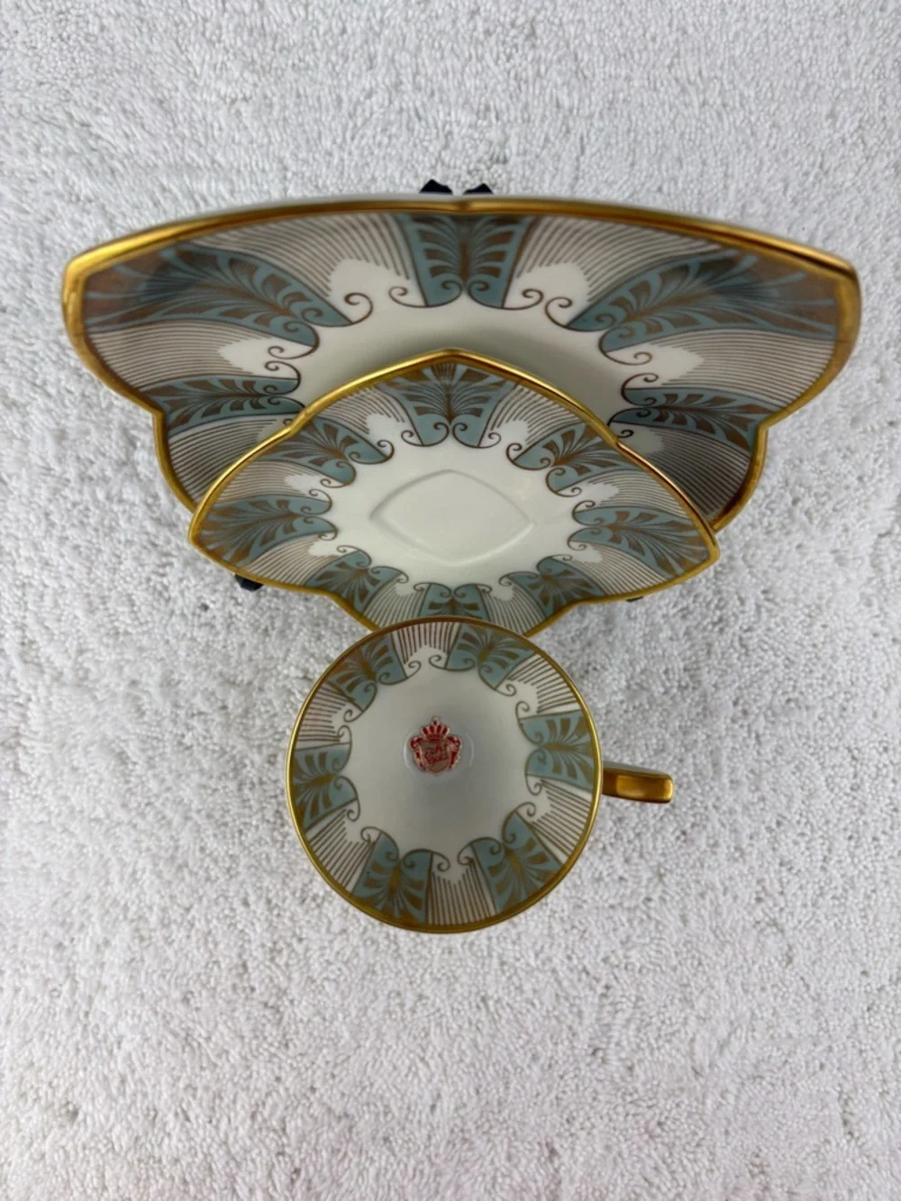 Vintage Alka Kunst Bavaria Porcelain Tea Cup/Saucer/Salad Plate Set